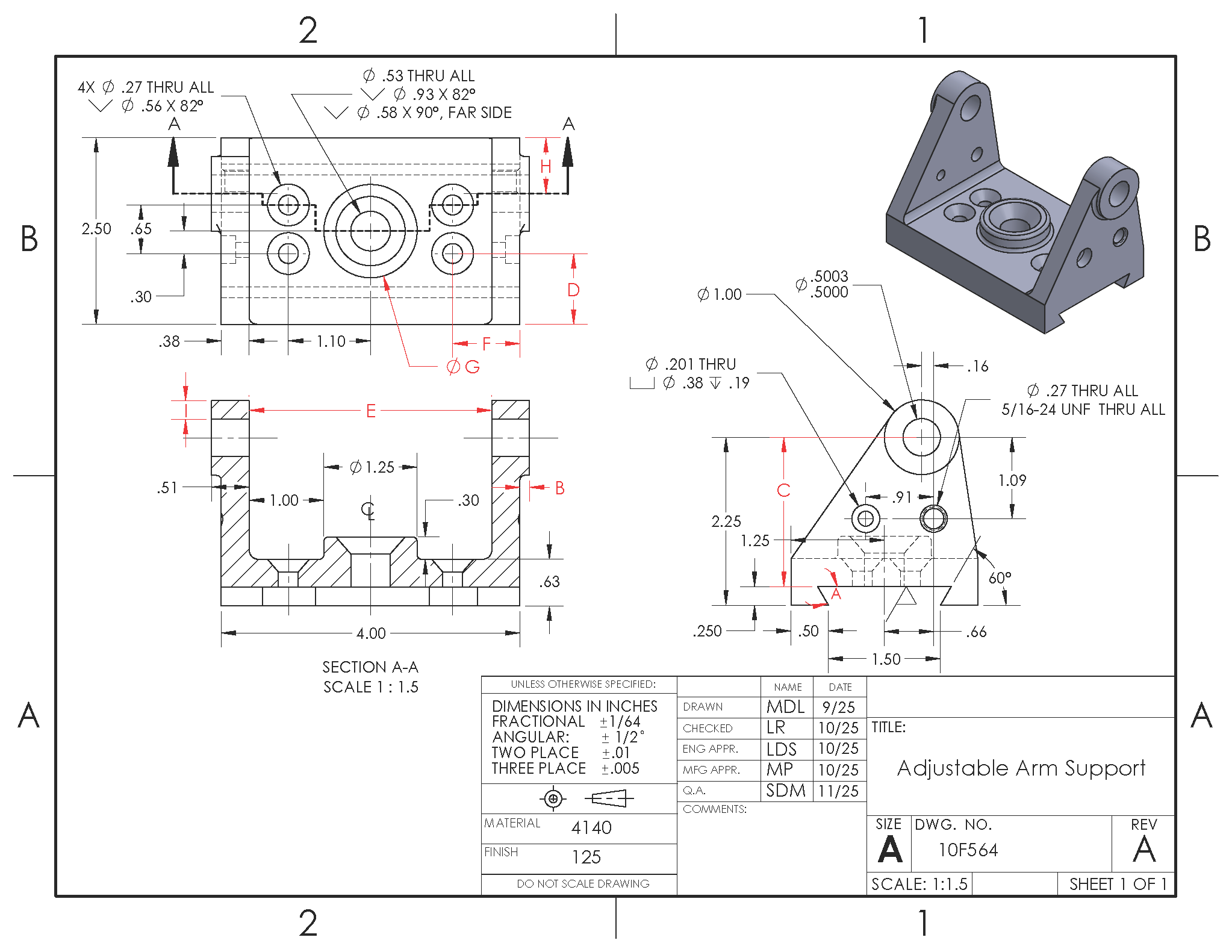 Image showing an adjustable arm support drawing