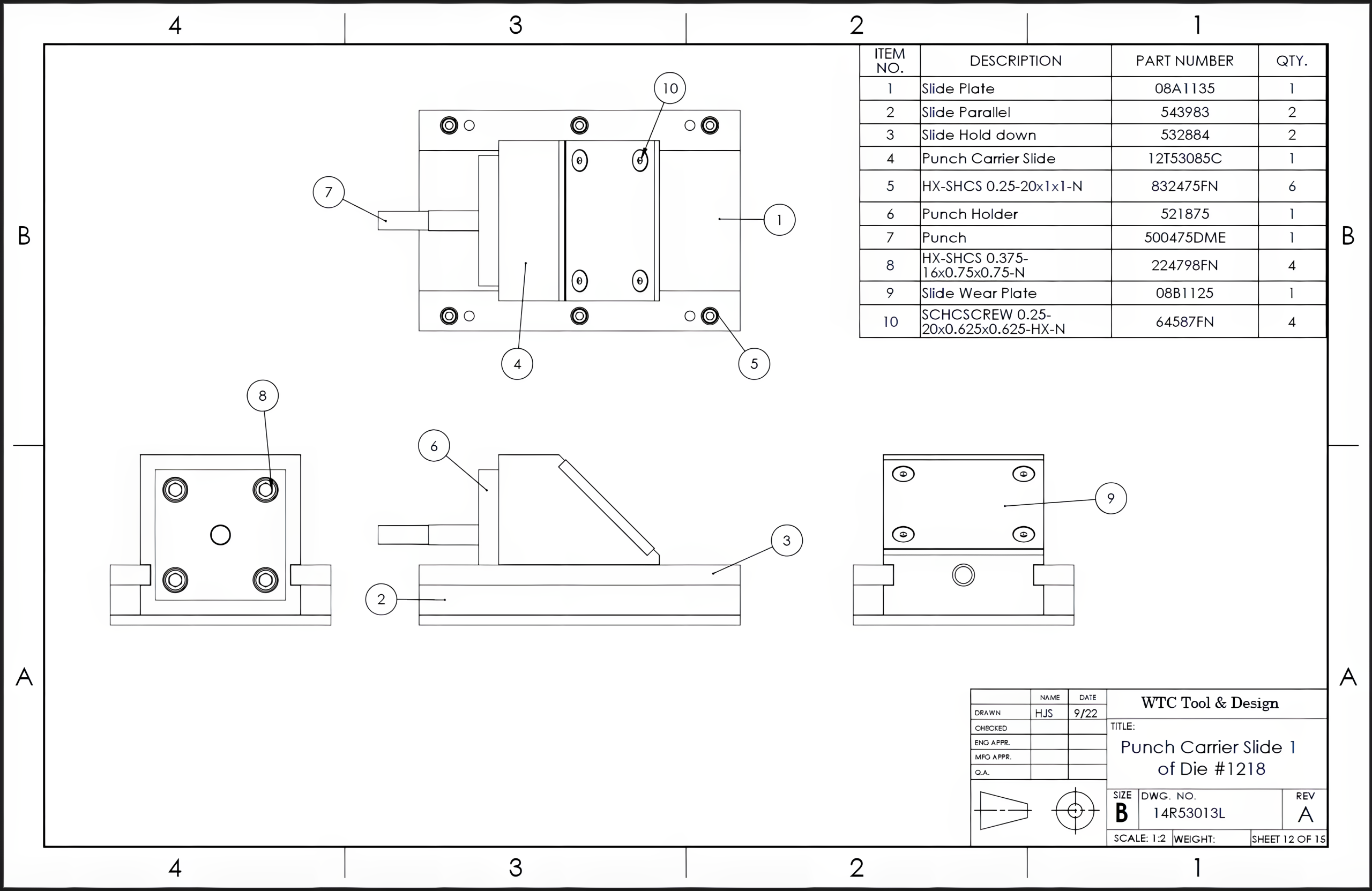 Image showing a punch carrier slide 1 drawing