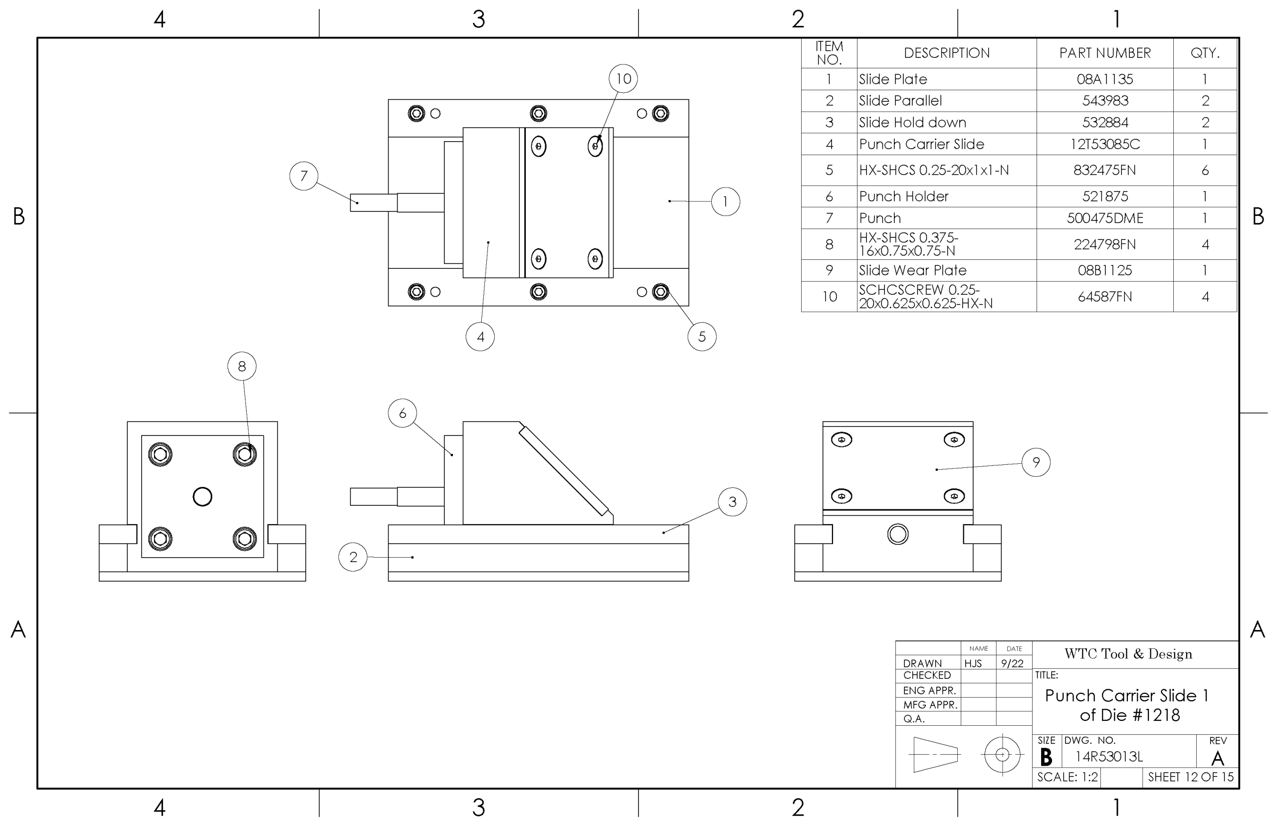 Image showing a punch carrier slide 1 drawing