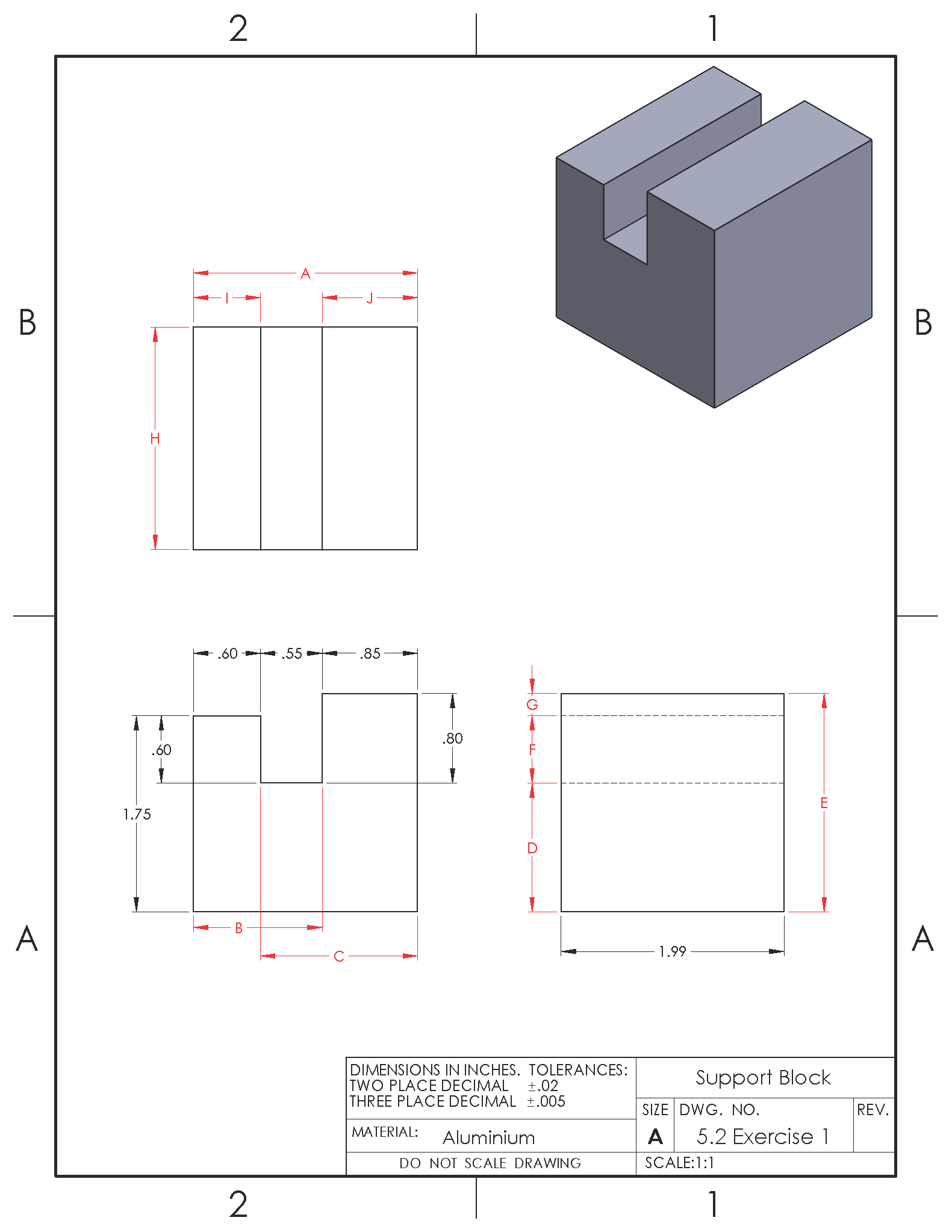 Image showing a support block drawing