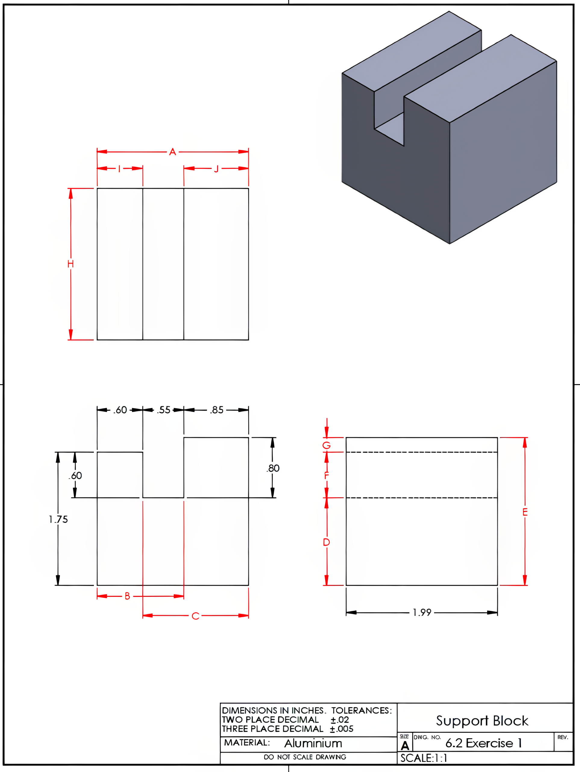 Image showing a support block drawing
