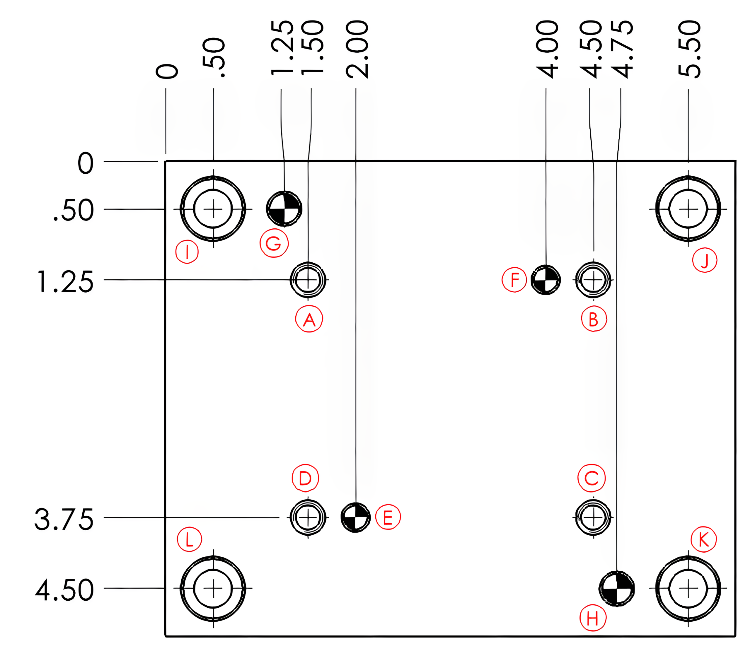 Drawing showing datum for an object