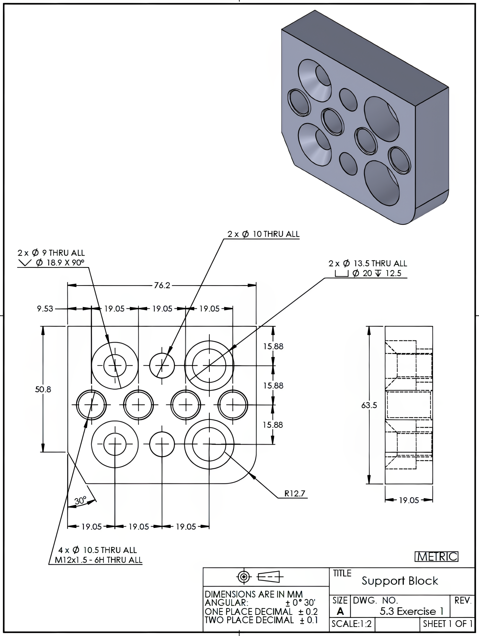 Mark Lorier | CC BY-NC 4.0 Image showing a support block drawing for exercise five three one