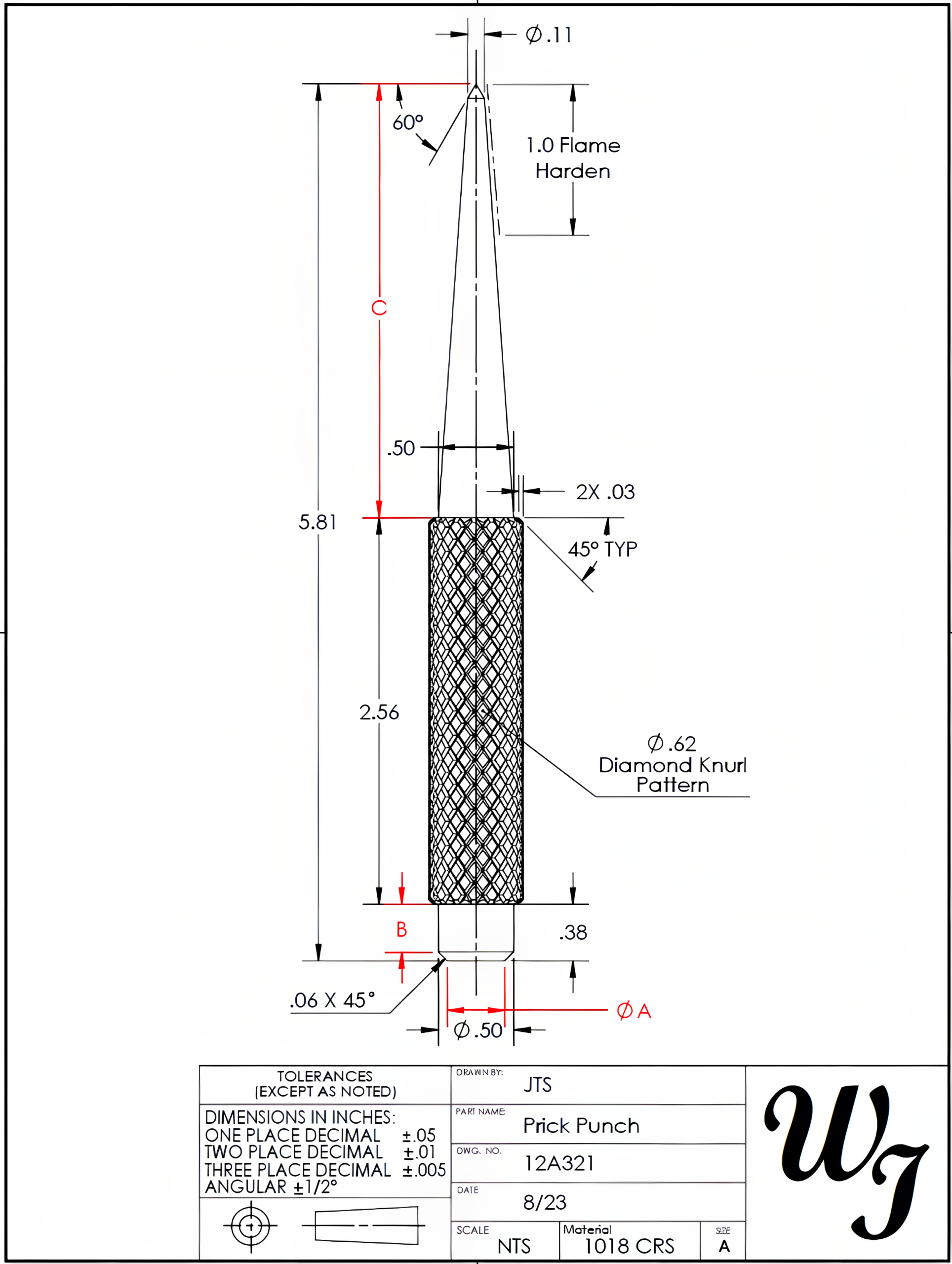 Image showing a prick punch drawing