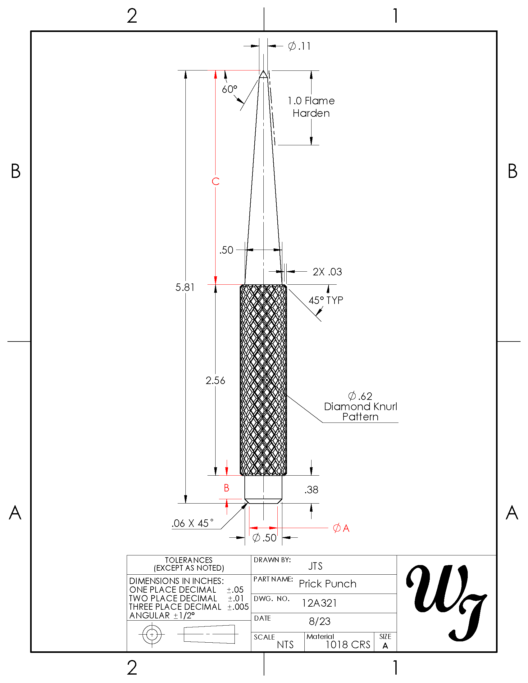 Image showing a prick punch drawing