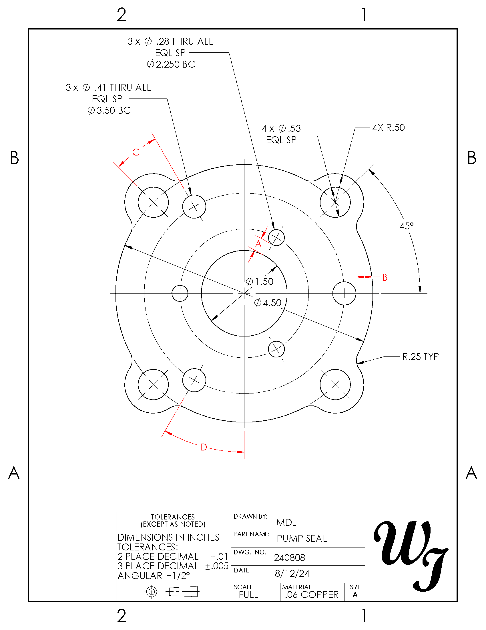 Image showing a pump seal drawing