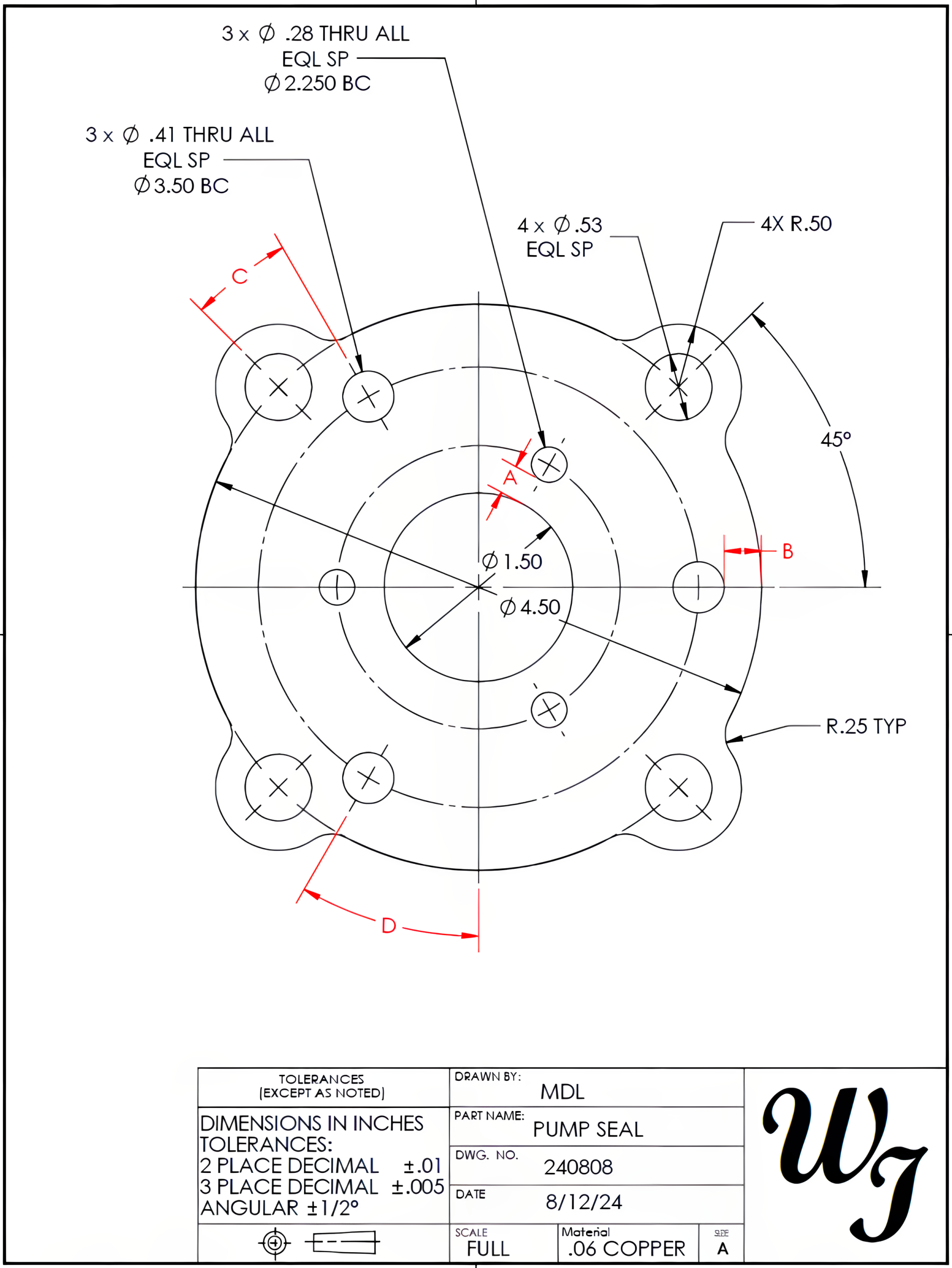 Image showing a pump seal drawing