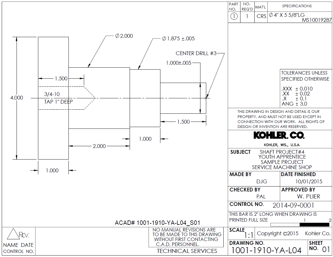 Mark Lorier | CC BY-NC 4.0 Image showing the a shaft project drawing