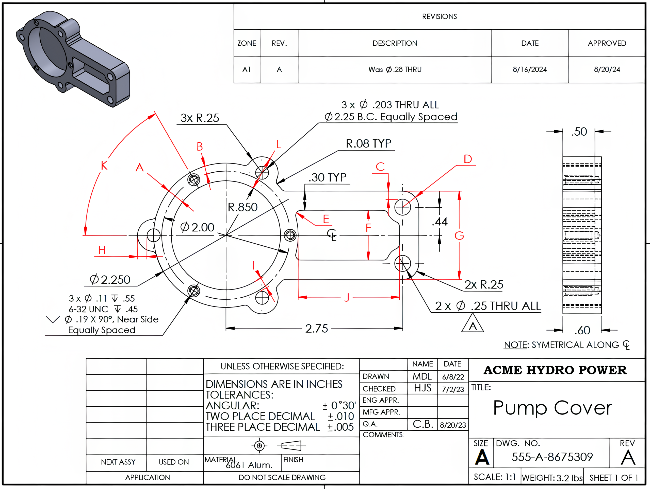 Image showing a pump cover drawing