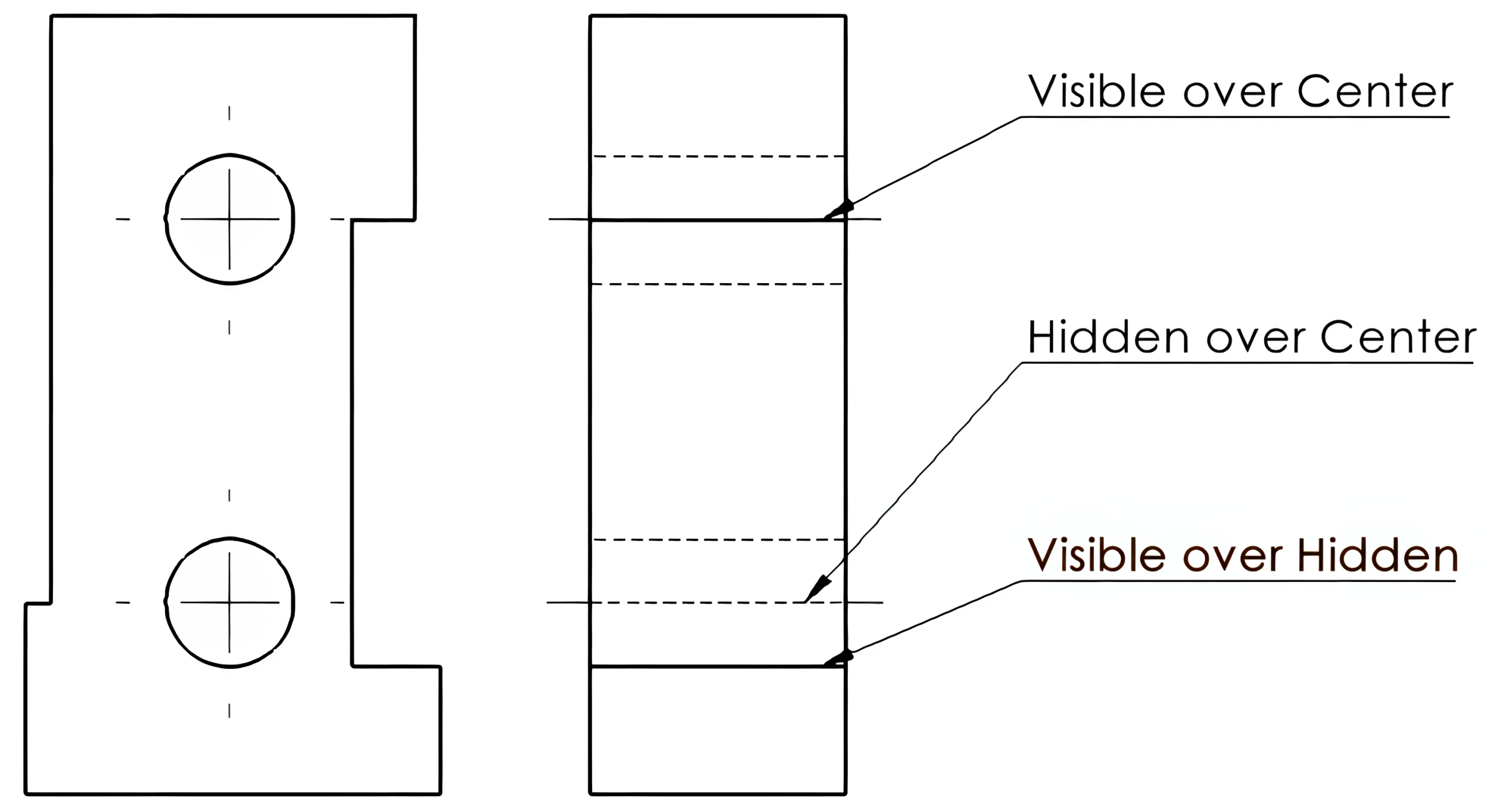 Visible and hidden parts indicated by lines