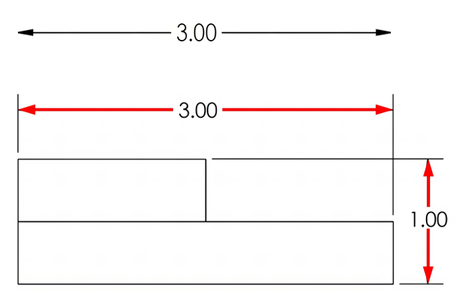 Dimension lines span the distance of a measured feature and contain the measurement value