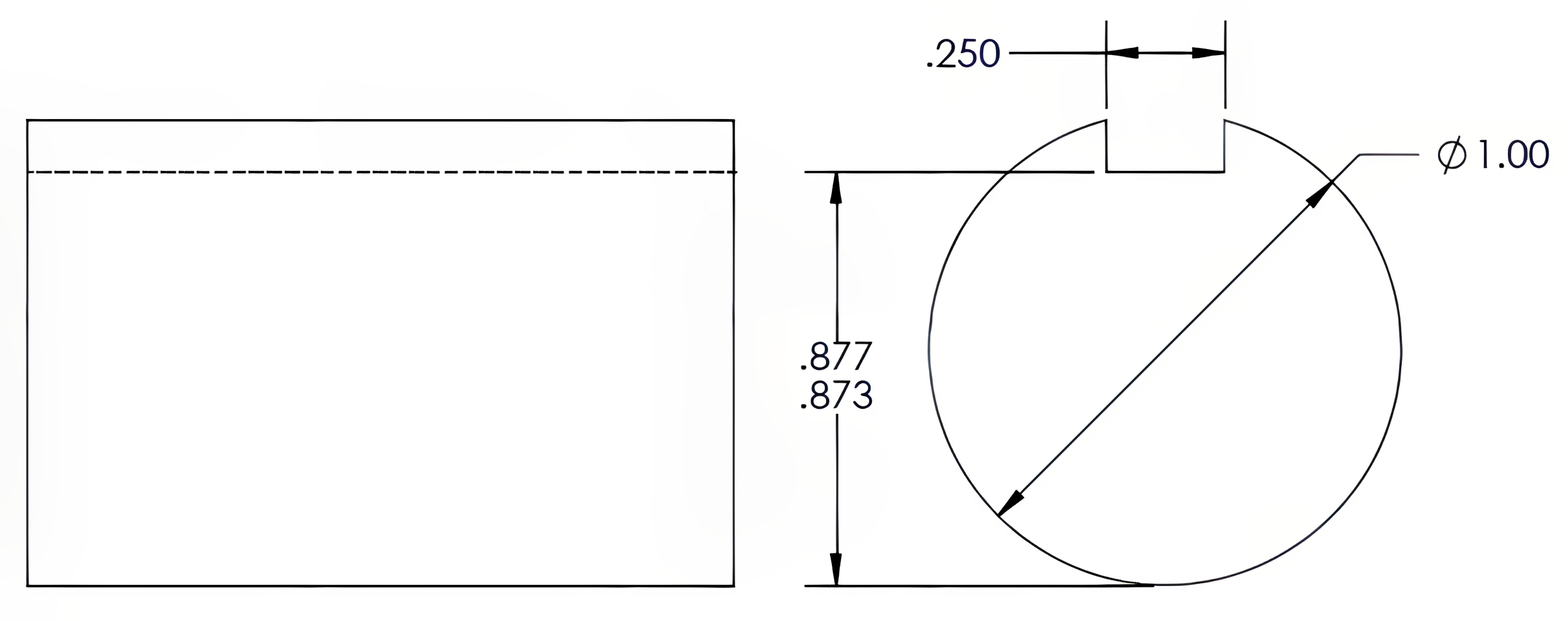 A dimensioned keyseat