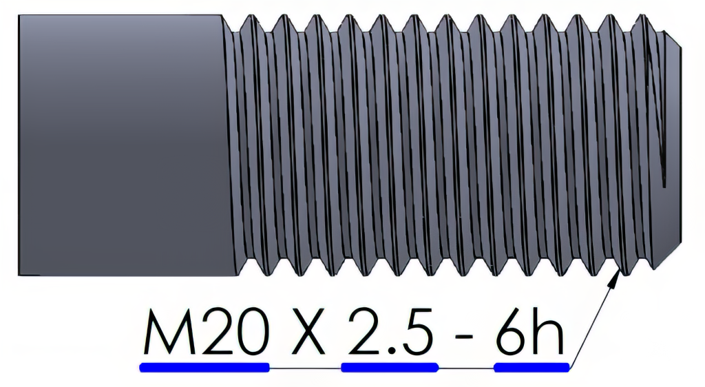 Thread with text breaking metric measurement specifications