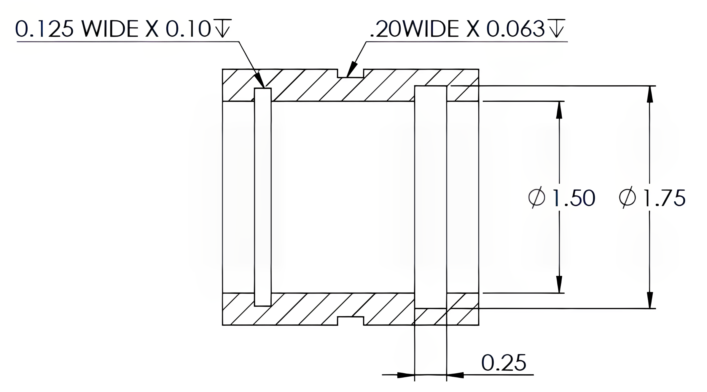 grooves as recesses along an outside or inside diameter
