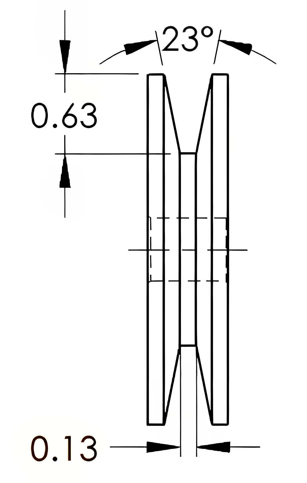 dimensioned V groove pulley