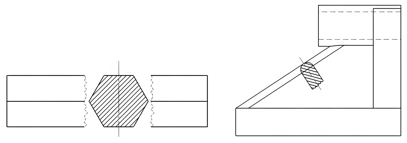 a Revolved section that reveals a cross-sectional view within a principal view