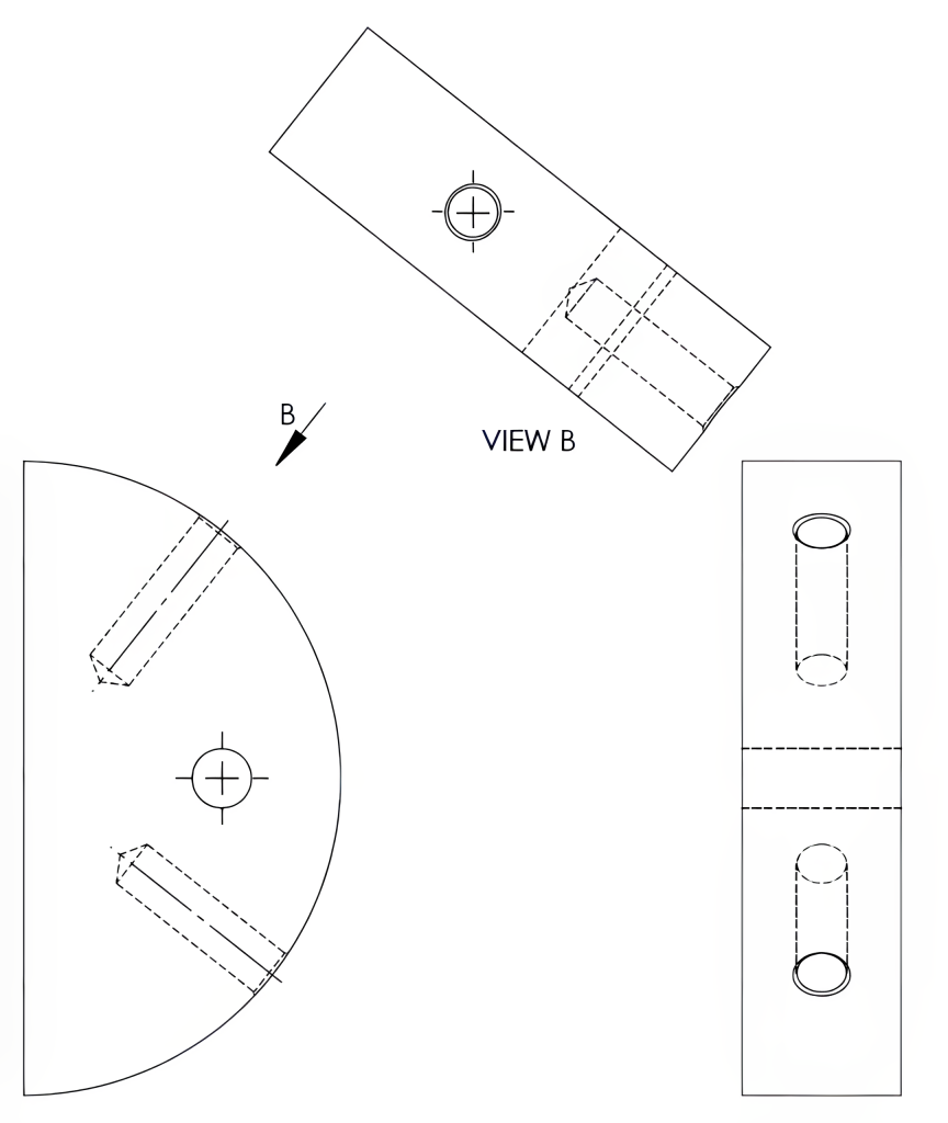 auxiliary view alignment of features