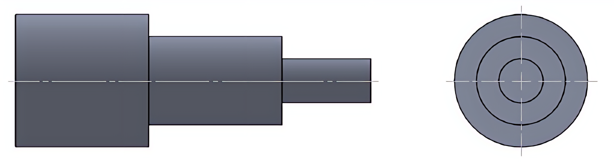 A two-view drawing used to identify a part