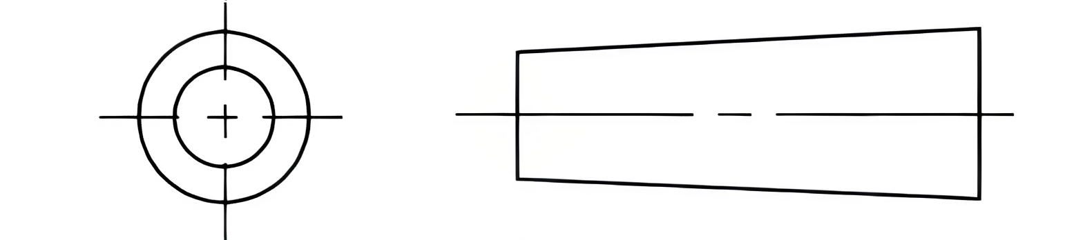 A third-angle projection symbol