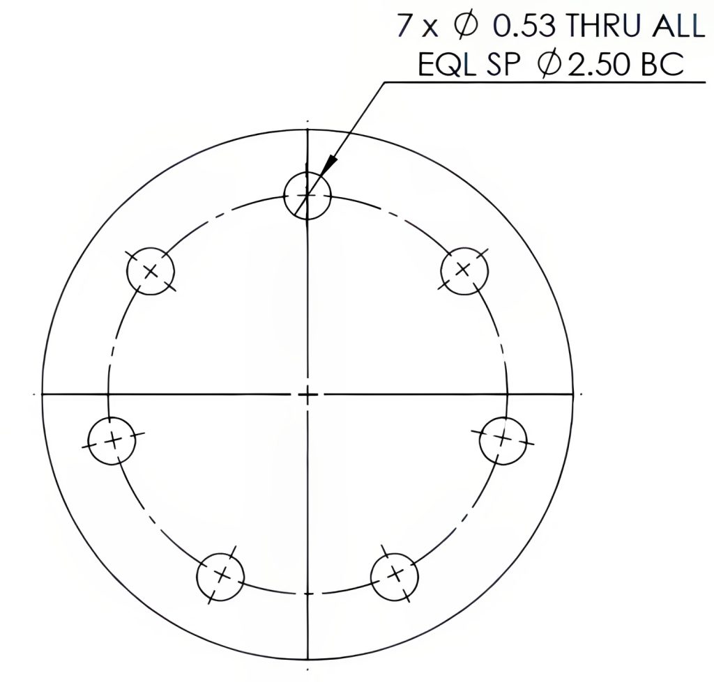 leader in a bolt circle diameter