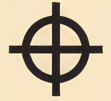 a circle with two intersecting lines through it for position