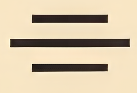 three parallel lines, the middle one being slightly longer for symmetry