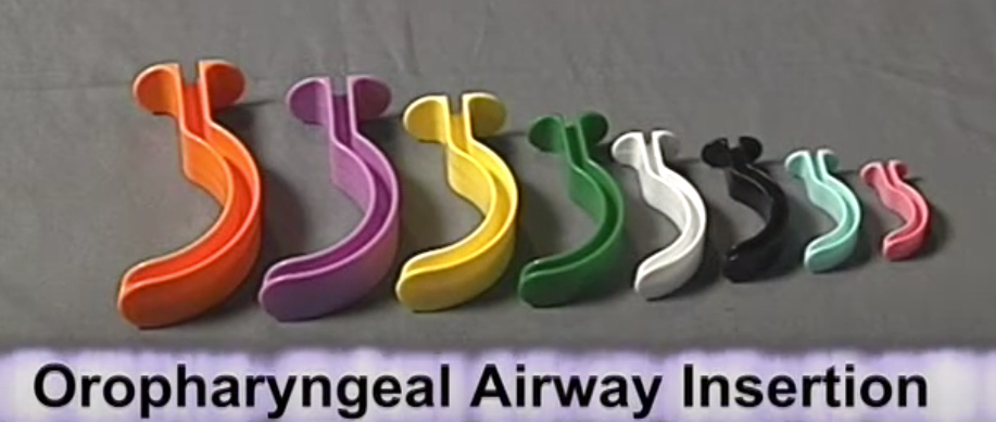 Various sized of oropharyngeal airways